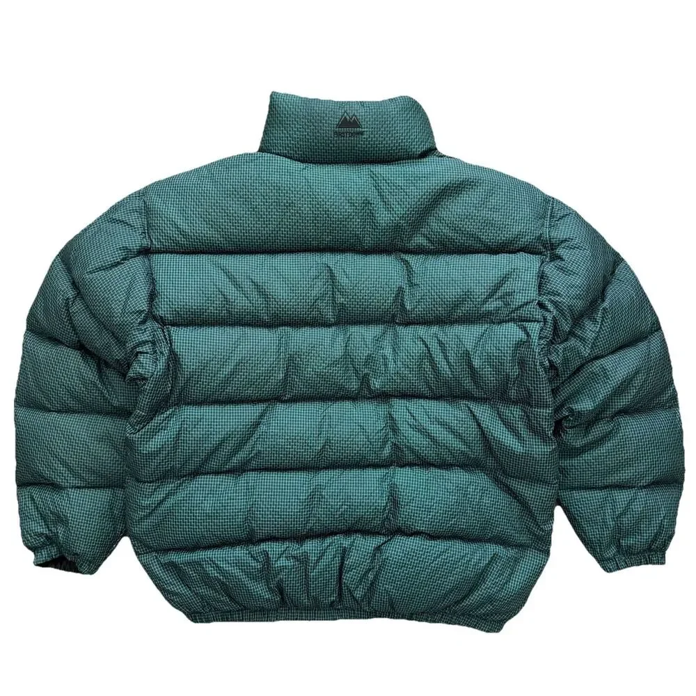 Vintage 90s First Down Men XL Duck Down Puffer Coat Reversible Green Black